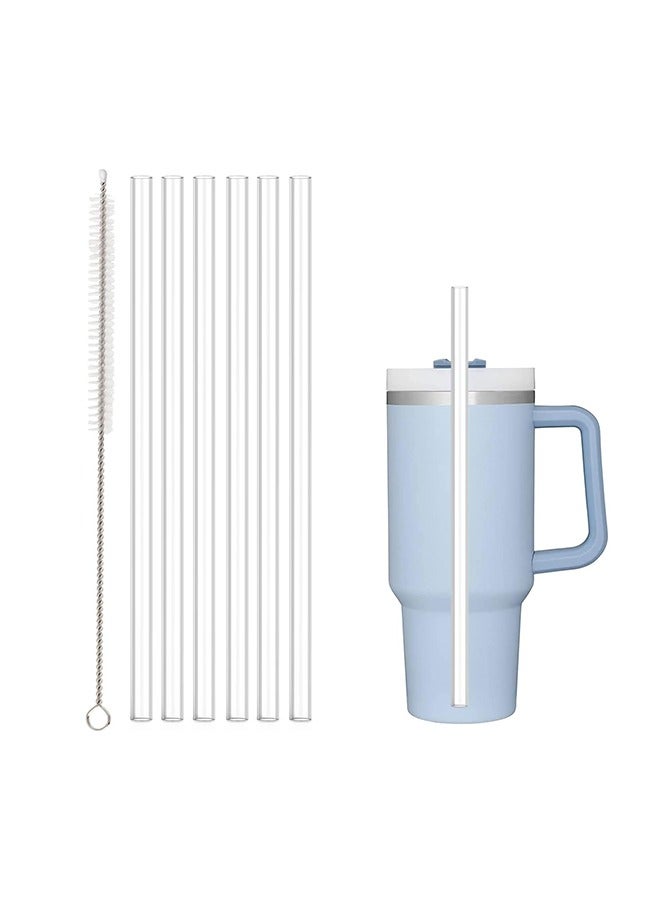 Beauenty 6 Pack Replacement Straw for Tumbler, Reusable Clear Straws Compatible,Straws with Cleaning Brush for Tumbler - Image 1