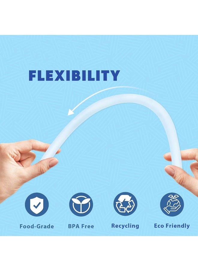 Beauenty 6 Pack Replacement Straw for Tumbler, Reusable Clear Straws Compatible,Straws with Cleaning Brush for Tumbler - Image 3