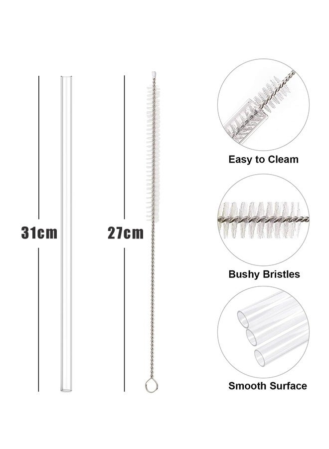 Beauenty 6 Pack Replacement Straw for Tumbler, Reusable Clear Straws Compatible,Straws with Cleaning Brush for Tumbler - Image 2