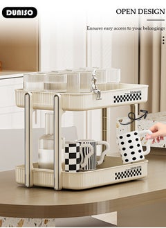 DUNISO 2-Tier Cups Mugs Drying Rack with Removable Drain Tray,Multi-Functional Storage Rack, Countertop Coffee Cup Organizer Shelf,Countertop Bathroom Organizer,Tray Holder for Home, Bathroom, Kitchen Glass cup and Food  - Image 5