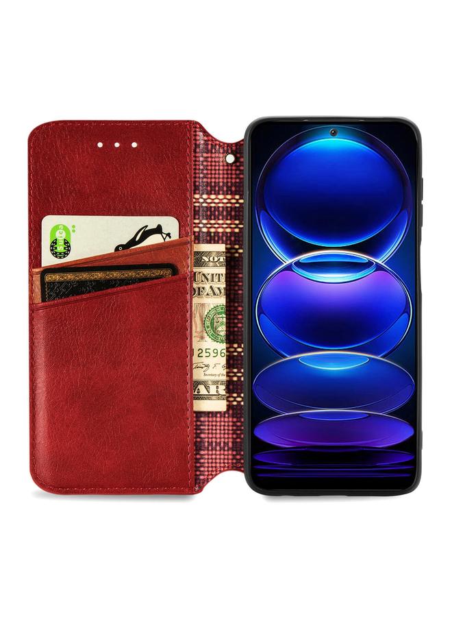 S-TOP Case For HMD Skyline Cubic Grid Pressed Magnetic Leather Phone Case - Image 3