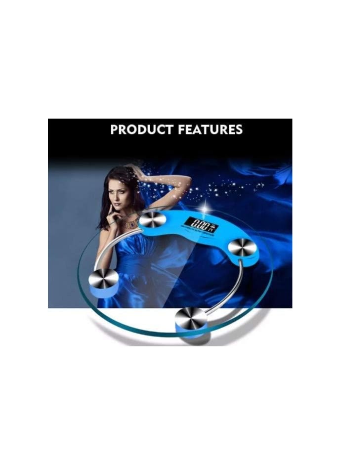 Round Toughened Glass Digital Weighing Machine with Step-On Technology, LCD Display and Weight Capacity Up To 180 kg (Transparent) - Image 5