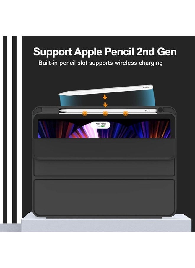 SmartGrist New iPad Pro 11 Inch Case 2022 4th Gen/2021 3rd Gen /2020 2nd Gen with Pencil Holder,Smart iPad Case Support Touch ID and Auto Wake/Sleep with Auto 2nd Gen Pencil Charging Black - Image 2