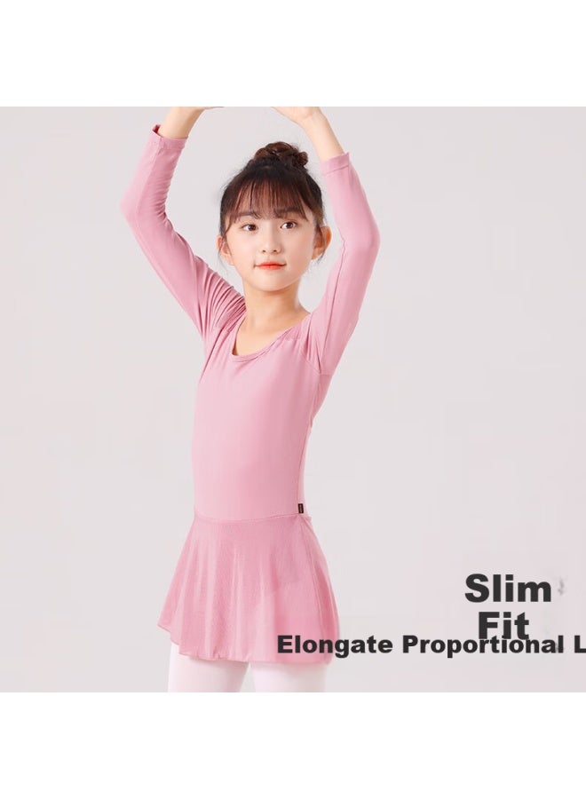 Smart Friends Zhiyouban Children's Dance Costume Girls' Long Sleeve Ballet Practice Dress Chinese Dance Gymnastics Leotard Professional Art Exam Grading - Image 2