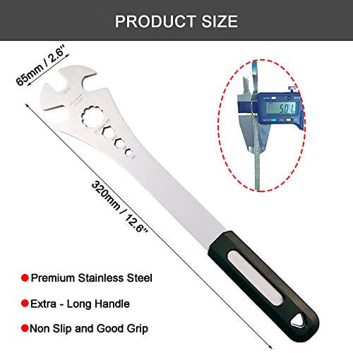 Jaswill Bike Pedal Wrench, Bicycle Pedal Removal Tool with Extra Long Handle for Efficient Repair of Road and Mountain Bikes - Image 2