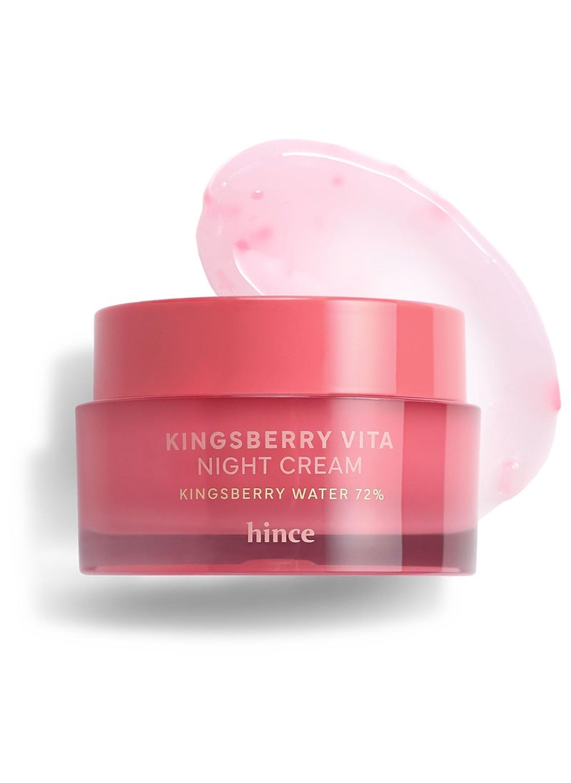 HINCE HINCE Kingsberry 72 Vita Night Cream  Jelly Cream Dullness Improvement Niacinamide Face Moisturizer for Dry Skin Gives Hydration and Glass Skin Overnight Korean Skincare 169 floz 