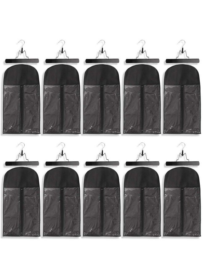 Messen 10 Pack Hair Extension Storage Bag Hair Extension Hanger Strong Holder Dustproof Portable Suit With Transparent Zip Up Closure Lightweight Waterproof And Portable (Black)  - Image 1