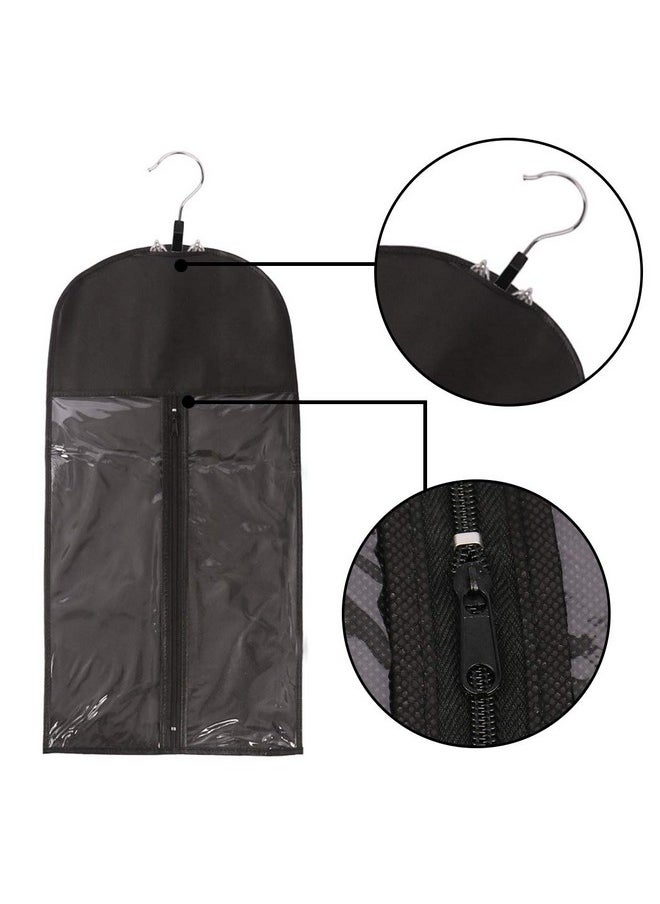 Messen 10 Pack Hair Extension Storage Bag Hair Extension Hanger Strong Holder Dustproof Portable Suit With Transparent Zip Up Closure Lightweight Waterproof And Portable (Black)  - Image 4