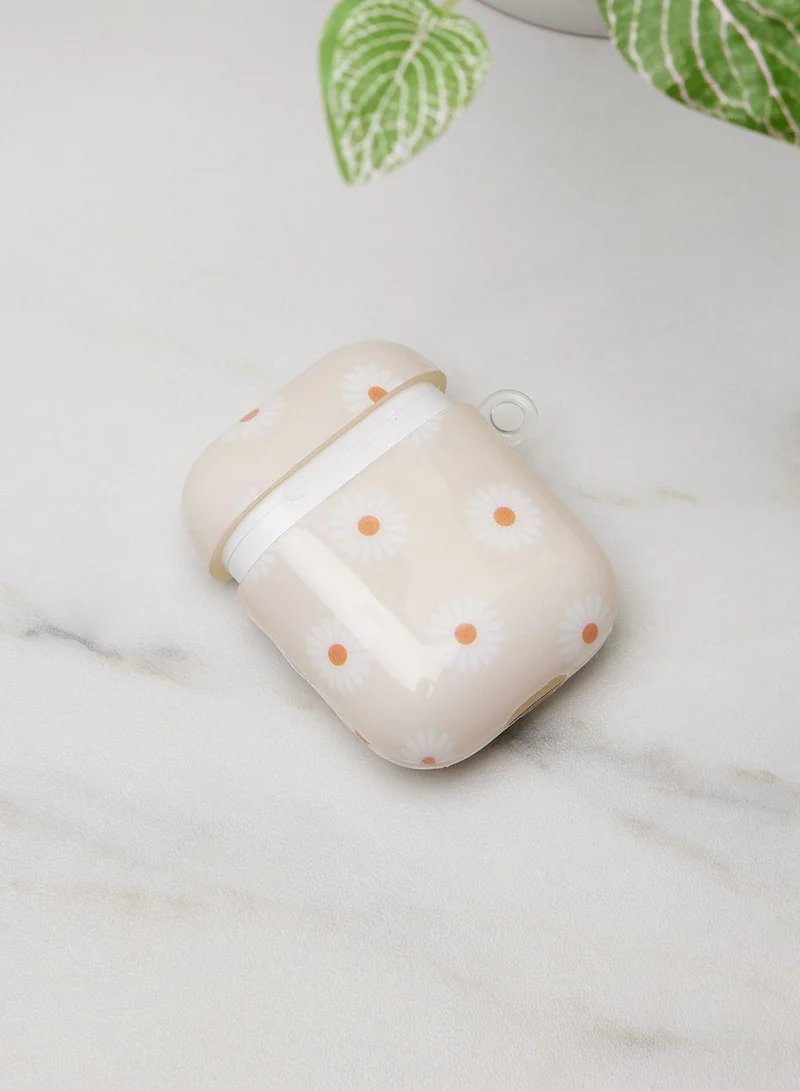 COCONUT LANE Neutral Daisy Airpods 1 & 2 Case
