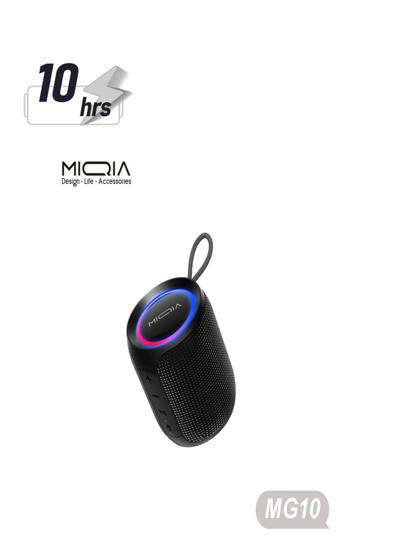 MIQIA 16W IP67 Waterproof Bluetooth Speaker Black with LED Light  - Image 1