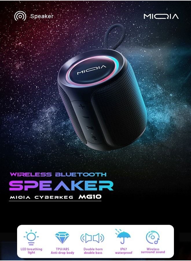 MIQIA 16W IP67 Waterproof Bluetooth Speaker Black with LED Light  - Image 5