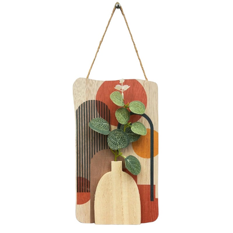 Art Street Art Street Elegance Boho Art Wall hanging MDF With Artificial Plant for Home Office Decor Living Room Decoration Size 9x47 Inch - Image 2