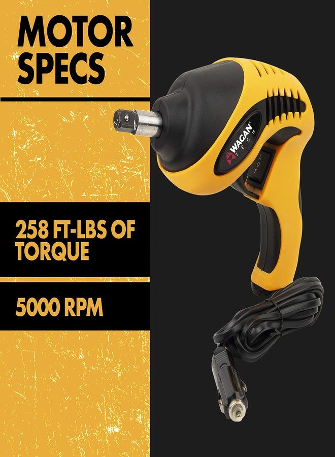 Wagan EL2288 12V Roadside Impact Wrench, 1/2 inch Drive, 258 ft-lbs Torque Power, Tire Repair Tools with Sockets and Carry Case - Image 2