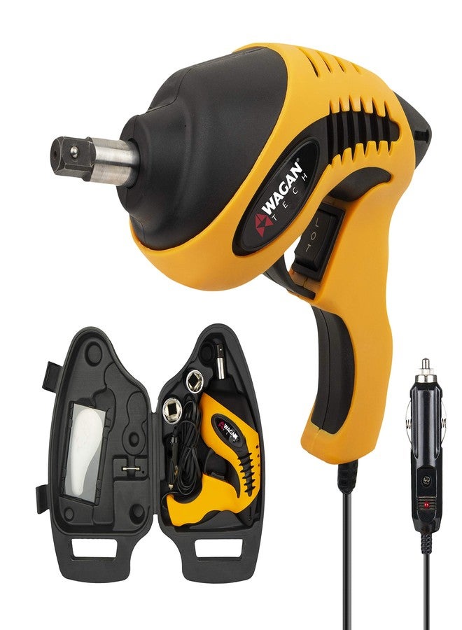 Wagan EL2288 12V Roadside Impact Wrench, 1/2 inch Drive, 258 ft-lbs Torque Power, Tire Repair Tools with Sockets and Carry Case - Image 1