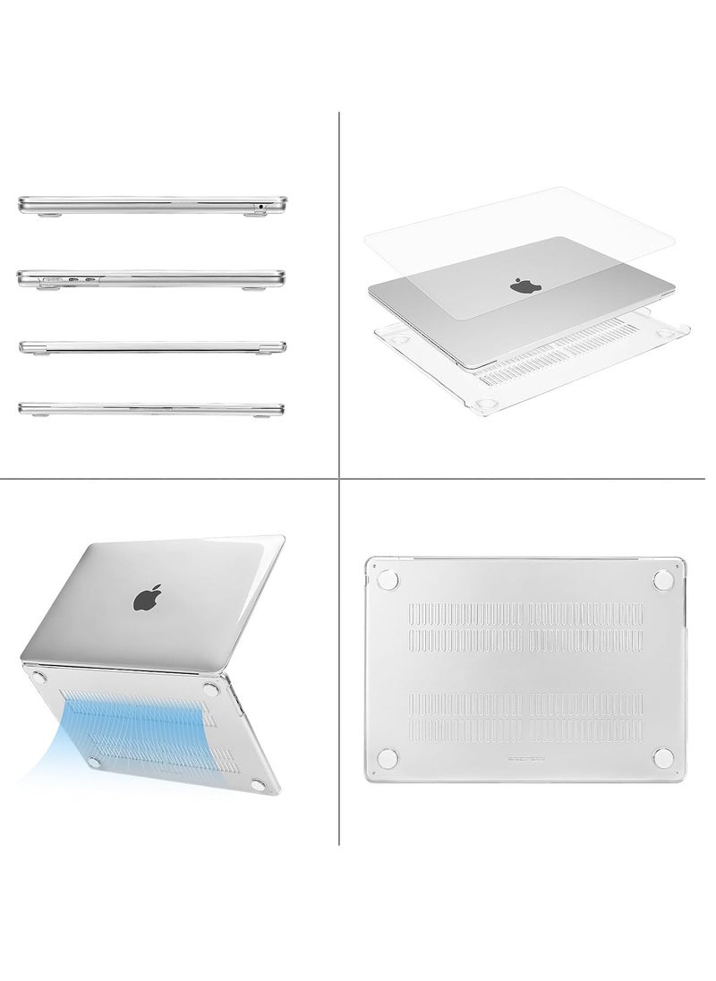 Clear Color Case Compatible with MacBook Air 15 Inch A2941 2023 Release Protective Snap On Hard Shell Cover for MacBook Air 15.3 Inch M2 Chip with Liquid Retina Display and Touch ID Frost