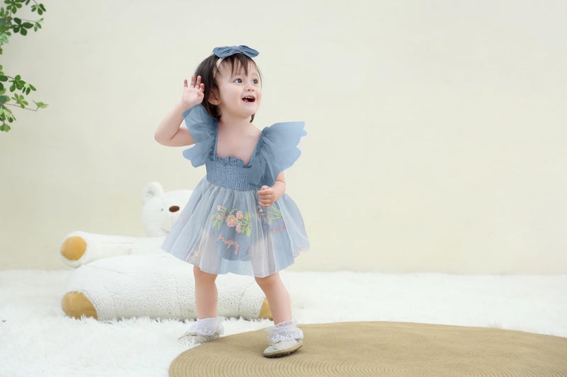 TITKKOP Baby Girl Clothes Infant Tulle Romper Ruffe Sleeveless Bodysuit Baby Girl Outfits Infant Girl Dress(blue1,3-6M) - Image 5