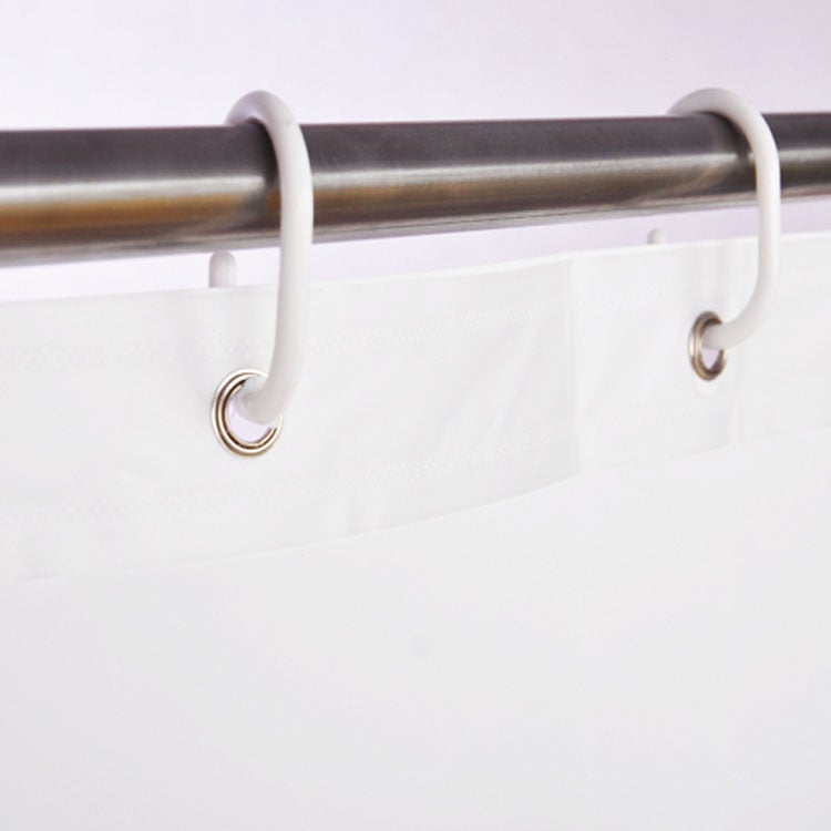 general Solid Color PEVA Shower Curtain Waterproof Mildew Resistant with Metal Grommets - Image 1