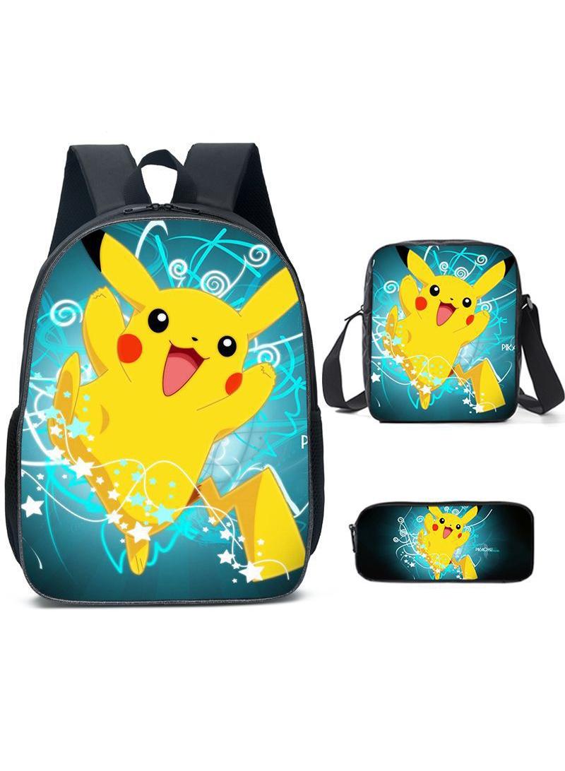 general 3-Piece Pokemon 3D Print Backpack Set - Image 1