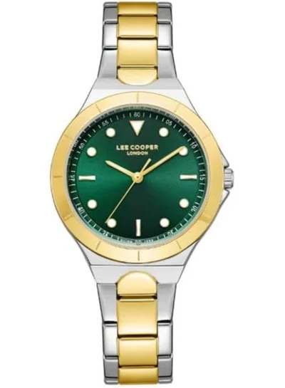 Lee Cooper LEE COOPER Women's 2035 Movement Watch, Analog Display and Metal Strap - LC07999.270, Green