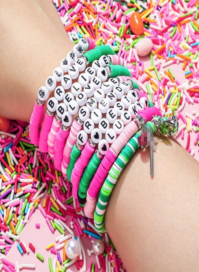 FineCheer 30 pcs Green and Pink Witch Party Gift for Girls Friendship Magic Bracelet and Scrunchie Bulk for Teen Themed Birthday Party Inspirational Thank You Gifts(Wicked Theme) - Image 5