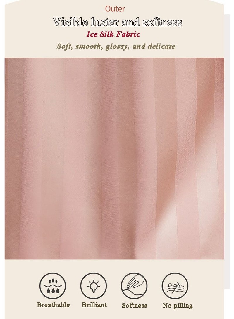 NIBEMINENT 2 Piece Women's Pajama Set Silk Satin Pajama Set Women's Short Sleeved Casual Set Buckle Up Pajamas Soft Pajamas  - Image 3