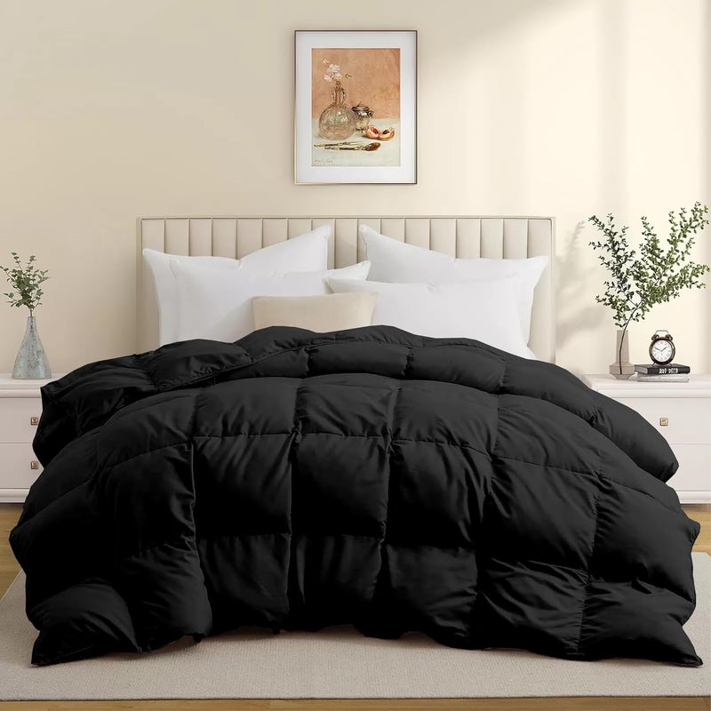 BEDDY FUSION Heavy Winter 600 GSM Comforter Double Bed Size 90X100 600 GSM Microfiber Super Soft Fluffy for Winter ComforterRajaiDuvetBlanket Double Bed Black Color - Image 1