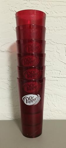 BRODYS Compatible With New (6) Dr. Pepper Restaurant Red Plastic Tumblers Cups 24oz - Image 2