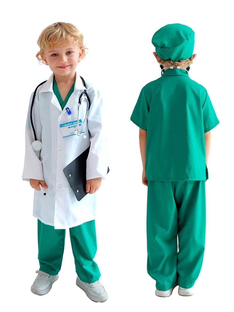 Liberry Doctor Costume for Kids 3 4 5 6 Years Old, Toddler Dress Up Clothes with Nurse Scrubs and Real Stethoscope, Pretend Play Doctor Kit for Boys Girls Gift - Image 2