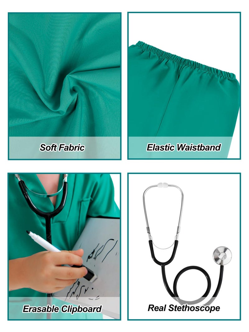 Liberry Doctor Costume for Kids 3 4 5 6 Years Old, Toddler Dress Up Clothes with Nurse Scrubs and Real Stethoscope, Pretend Play Doctor Kit for Boys Girls Gift - Image 3