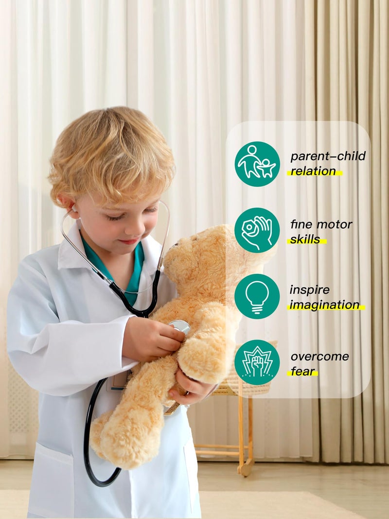 Liberry Doctor Costume for Kids 3 4 5 6 Years Old, Toddler Dress Up Clothes with Nurse Scrubs and Real Stethoscope, Pretend Play Doctor Kit for Boys Girls Gift - Image 4