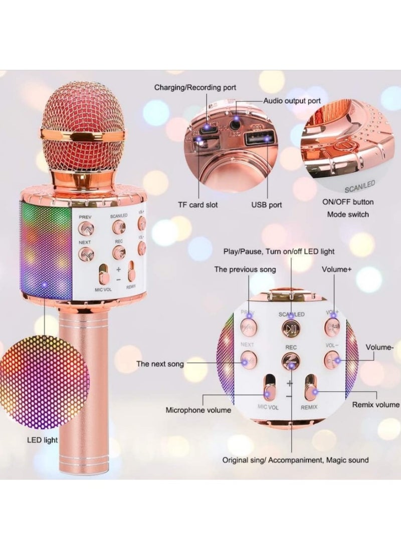 Wireless Microphone, Kids Toy for 3-12 Years Old, Karaoke Gift for Girls - Advanced Wireless Handheld Multifunctional Bluetooth Karaoke Microphone, Mic with Speaker for All Smartphones - Home Party and Birthday Gift for Kids - Gift Toys for Girls Age 4 5 6 7 8 9 10 Years Old and Up for Birthday and Home Party - Casting for Kids - Portable Karaoke Machine with Microphone, Perfect for Birthdays Encourages Creativity and Fun for Kids  - Image 4
