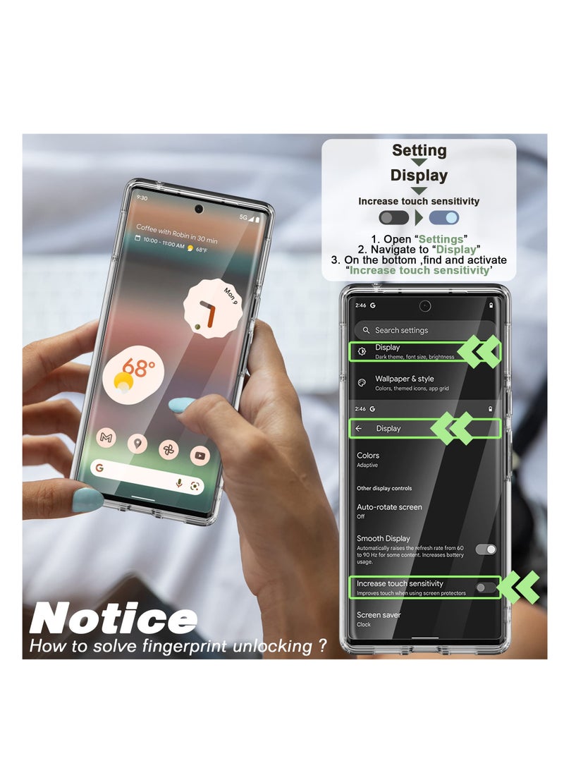 5-in-1 Clear Silicone Case for Google Pixel 6A 5G with Screen Protector and Camera Lens Protector, Drop Protection Cover for Ultimate Safety and Style.