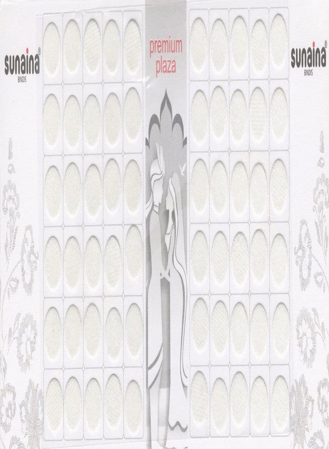 Sunaina Premium Plaza White Bindi for Women Size-5 (Size 10MM) (SPPMW105) - Image 1