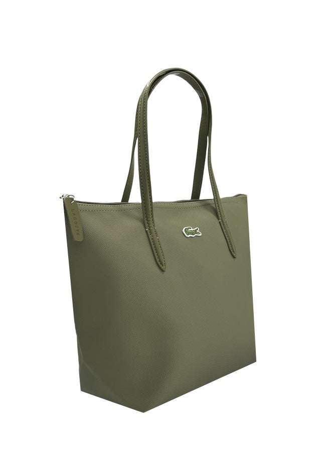 LACOSTE Lacoste Women's L12.12 Concept Fashion Versatile Large Capacity Zipper Handbag Single Shoulder Bag Tote Bag Medium Green  - Image 2