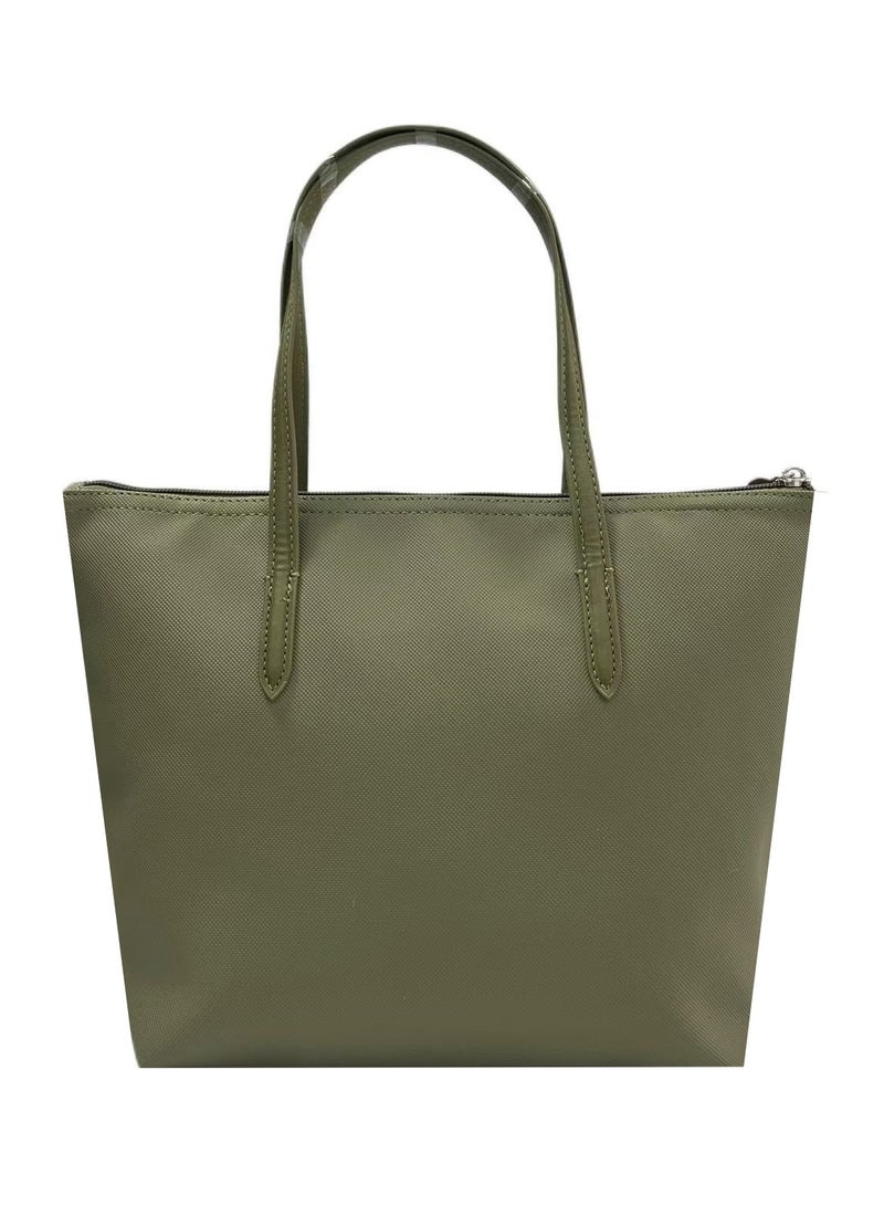 LACOSTE Lacoste Women's L12.12 Concept Fashion Versatile Large Capacity Zipper Handbag Single Shoulder Bag Tote Bag Medium Green  - Image 4