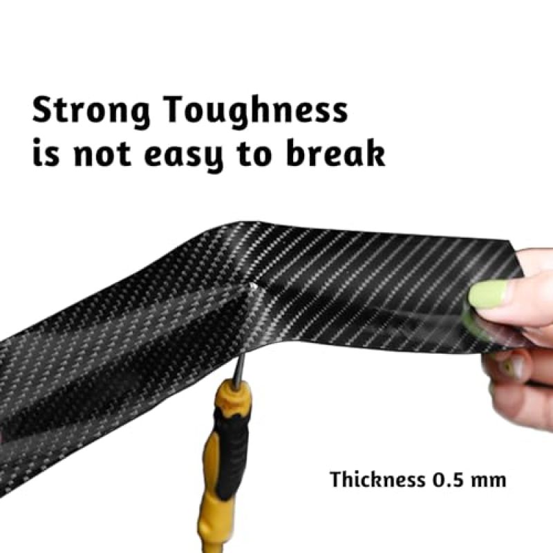 Door Sill Protector 86*1005cm Black 5D Carbon Fiber Scratch Resistant - Waterproof Heavy Duty Non Slip Sill Guard for SUV and Truck Car Interior Protection - Image 3