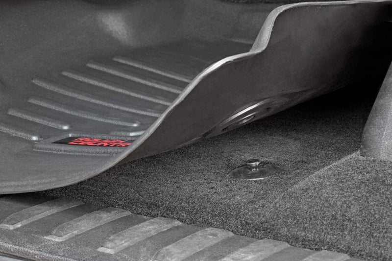 Rough Country All Weather Front Floor Mat for Chevy Silverado & GMC Sierra 1500/2500HD/3500HD (2014-2019) - Flexible Waterproof Front Mat for Half Length Floor Console - Image 3