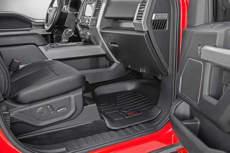 Rough Country All Weather Front Floor Mat for Chevy Silverado & GMC Sierra 1500/2500HD/3500HD (2014-2019) - Flexible Waterproof Front Mat for Half Length Floor Console - Image 5