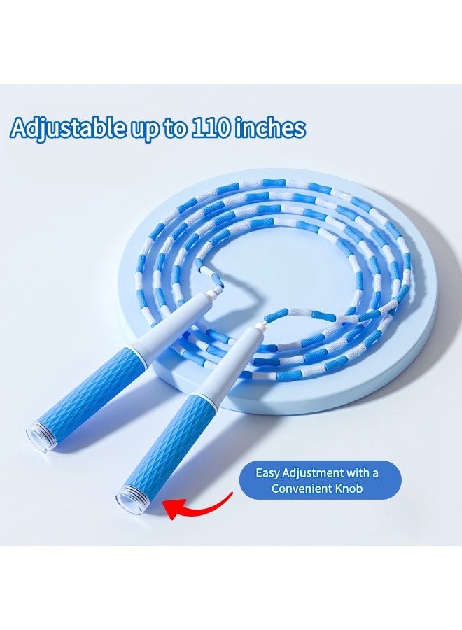 ShebSheb Kid's Soft Beaded Jump Rope, Skipping Rope For Girls And Boys, Non-Slip Handles, Safe Soft Beads, Anti-Tangle Segmented Rope, Suitable For Kid's Training, Keeping Healthy. - Image 2
