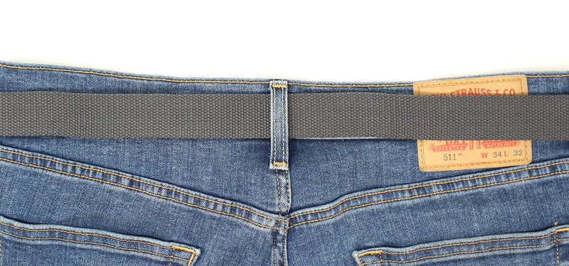 BC Belts Canvas Web Belt Military Style with Black Buckle and Tip 56" Long Many Colors (Charcoal) - Image 5