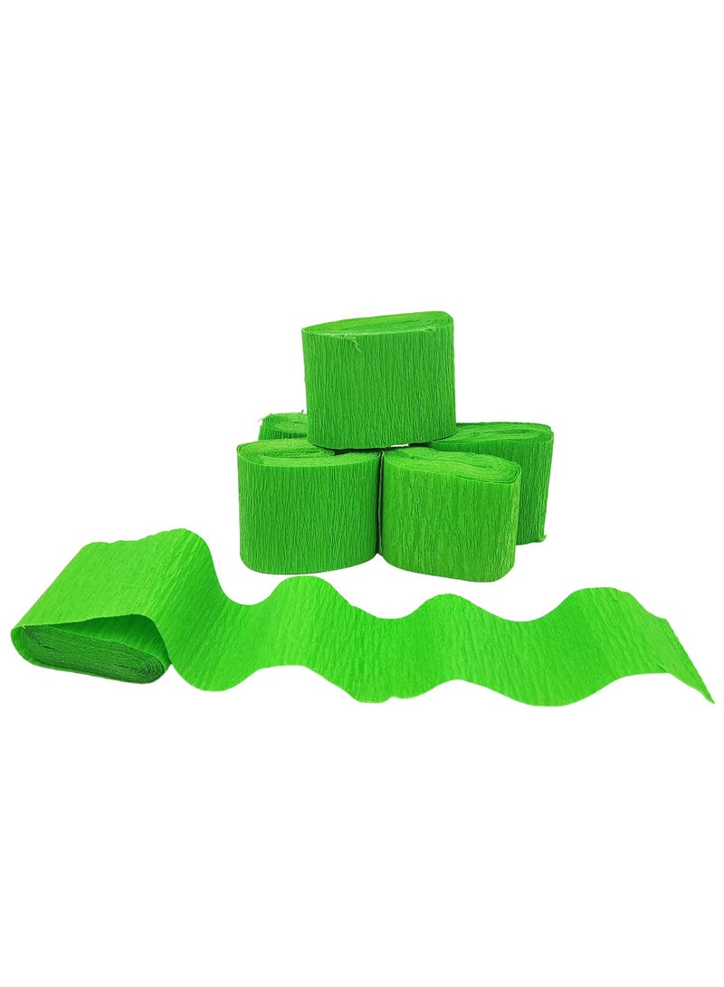 Party Time 6 Pieces Green Crepe Paper Streamers Party Decorations Supplies - Image 1