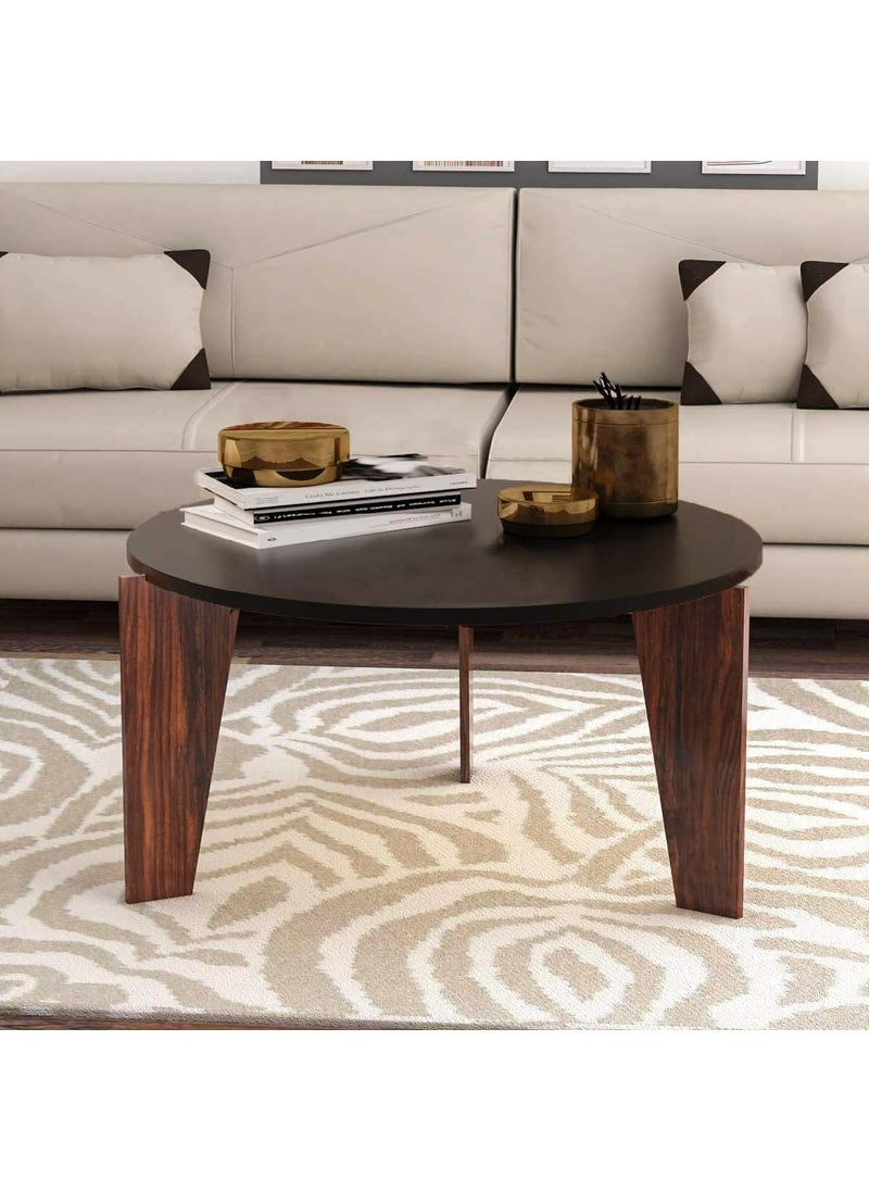 Device Bas with BROWN ART SHOPPEE Brown Art Shoppee Round Coffee End TableModern Tea Side Table FurnitureWooden Table with Solid Legs Coffee Table Center Table for Living room24 in Black 