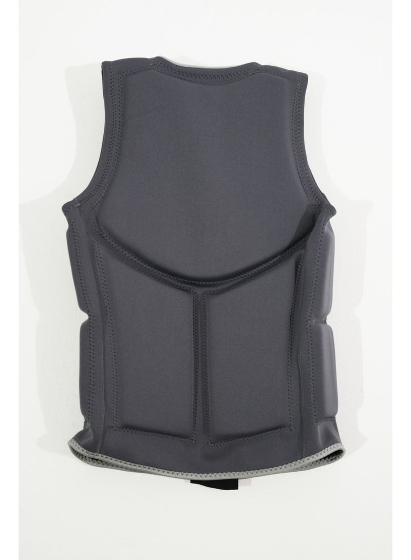 Adult Boating Swim Vest, Watersports Jacket with Zipper for Fishing Surfing Rafting Kayaking, Grey - Image 4