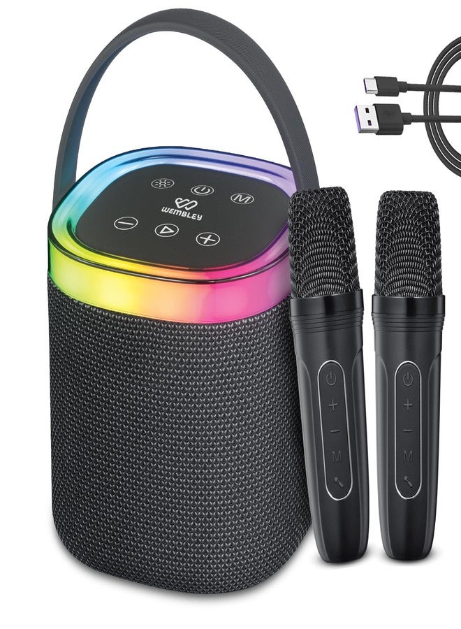 Wembley Karaoke Speaker with 2 Mic Wireless | 5 Voice Modes Mic with Portable Bluetooth Speaker | Splashproof Long Playtime 360° Surround Sound with RGB Lights | Ideal Gift Karaoke System for Home - Image 1