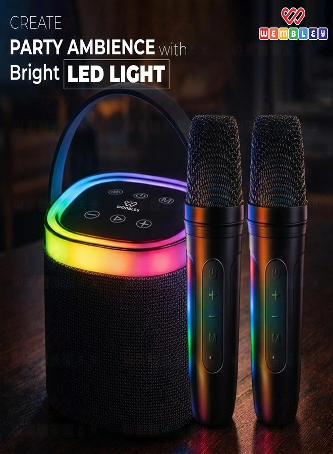 Wembley Karaoke Speaker with 2 Mic Wireless | 5 Voice Modes Mic with Portable Bluetooth Speaker | Splashproof Long Playtime 360° Surround Sound with RGB Lights | Ideal Gift Karaoke System for Home - Image 5