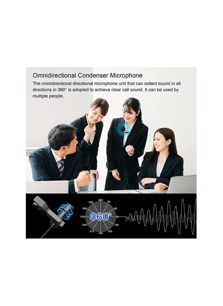Generic - USB Lavalier Lapel Microphone Professional Omnidirectional Microphone with Clip Shirt Microphone 6.5FT Length for Vlogging Recording Live Broadcasting Compatible for Laptop PC - Image 1