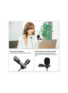 USB Lavalier Lapel Microphone Professional Omnidirectional Microphone with Clip Shirt Microphone 6.5FT Length for Vlogging Recording Live Broadcasting Compatible for Laptop PC