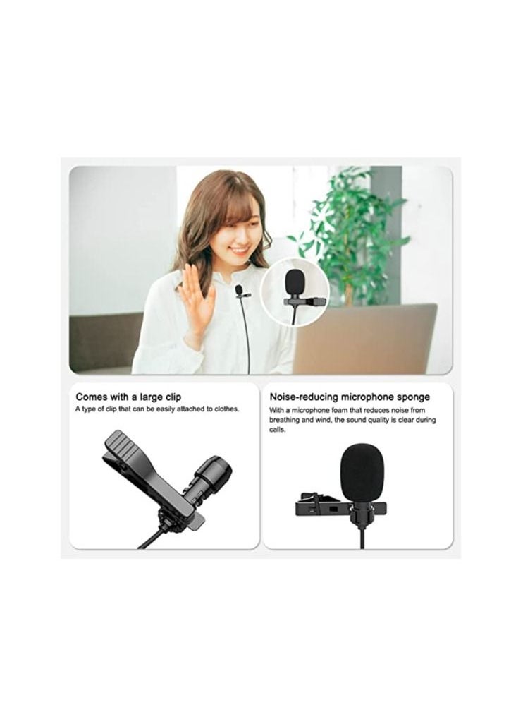 Generic - USB Lavalier Lapel Microphone Professional Omnidirectional Microphone with Clip Shirt Microphone 6.5FT Length for Vlogging Recording Live Broadcasting Compatible for Laptop PC - Image 1