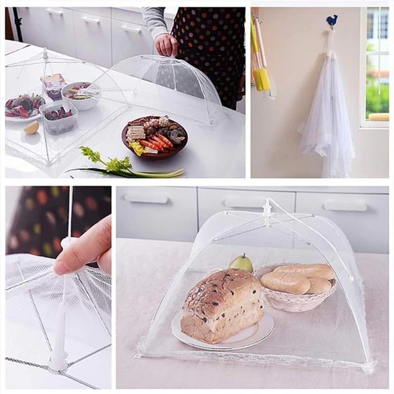 AASTIK SALES Food Cover for Outside Reusable Food Tent Fruit Cover Pop-Up Food Nets Outdoors Mesh Screen Collapsible 17 Inch,White (4)  - Image 5