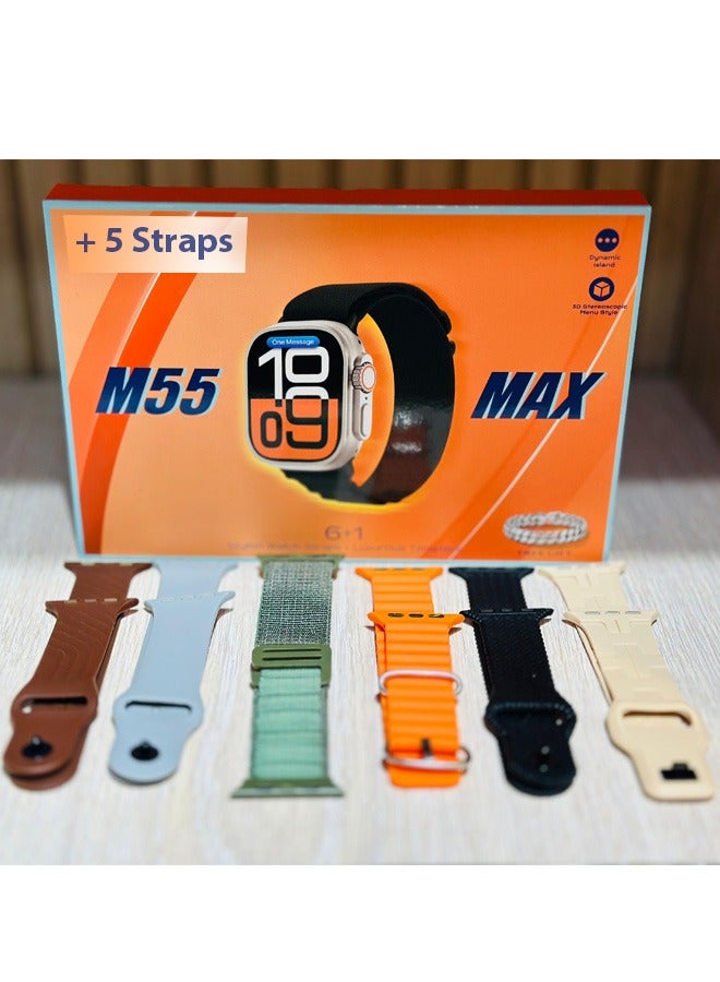 M55 Max Stylish Smart Watch With 5 Straps  - Image 1